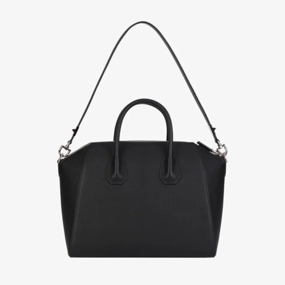Givenchy Antigona medium black grained leather silver metal satchel purse bag - Picture 4 of 10